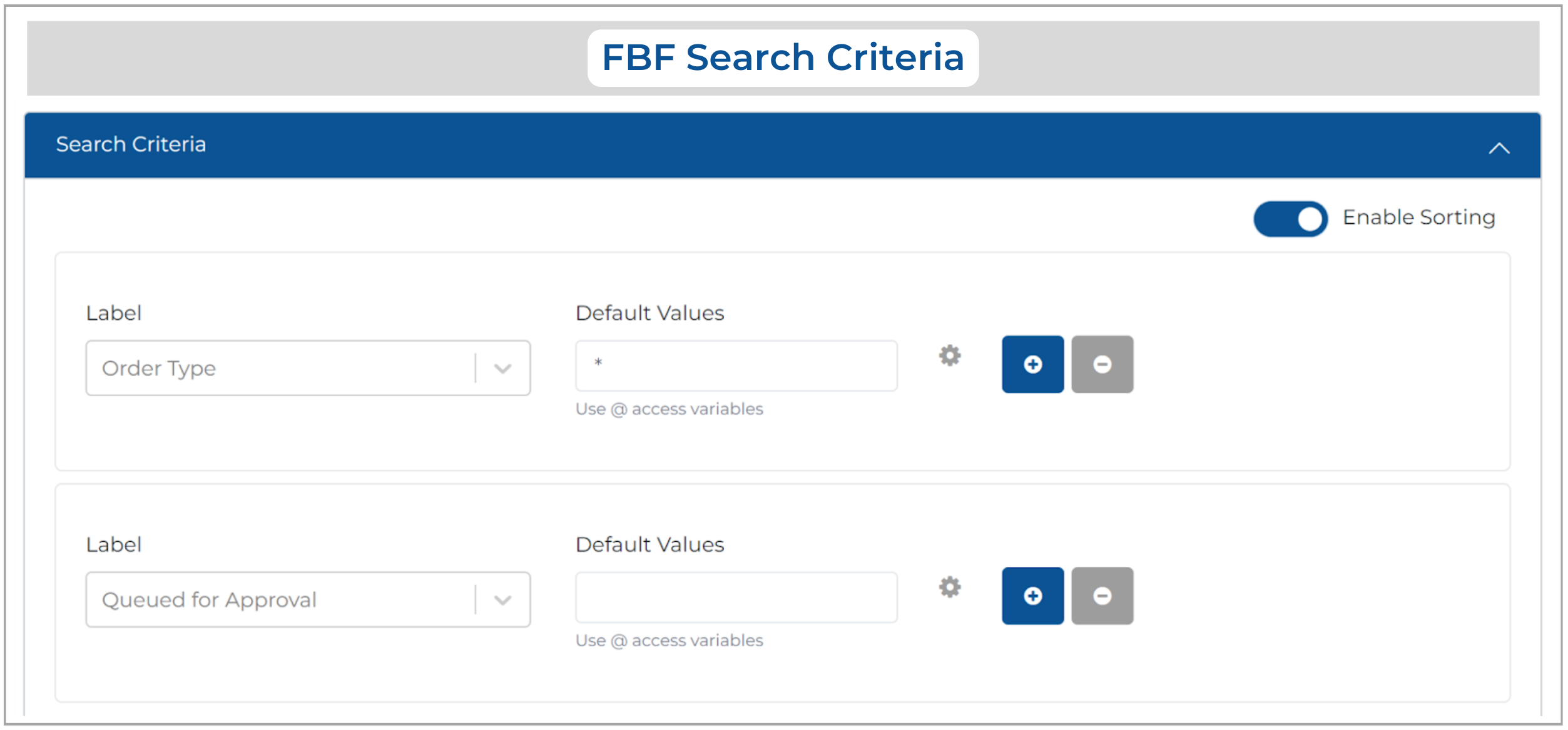 FBF Search Criteria